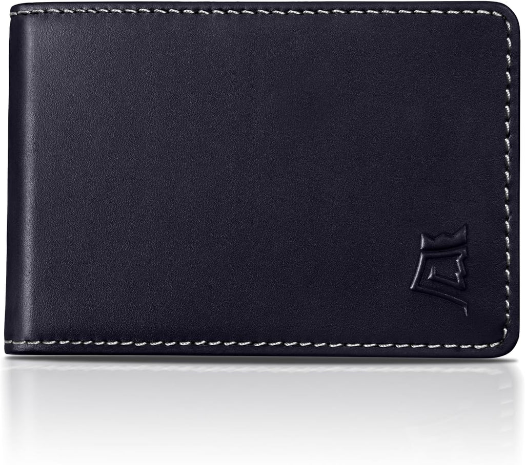 Kings Loot Wallet for Men | Minimalist Slim RFID Blocking Leather Design with Cash Pocket & Card Pull Strap | Holds 1-15 Cards | Stylish & Durable Wallets (Sapphire)
