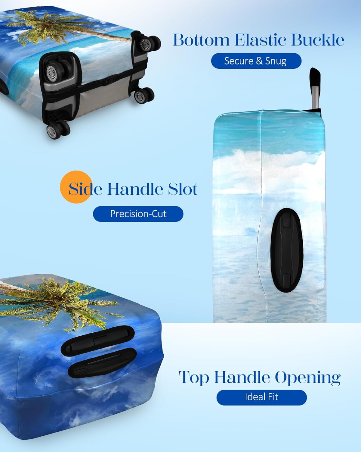 Slohif Luggage Cover for Suitcase Tsa Approved Protector - Luggage Sleeve Large Suit Case Cover Travel Stretch Baggage Case Protective Washable Fit 29-30 Inch Hawaii L