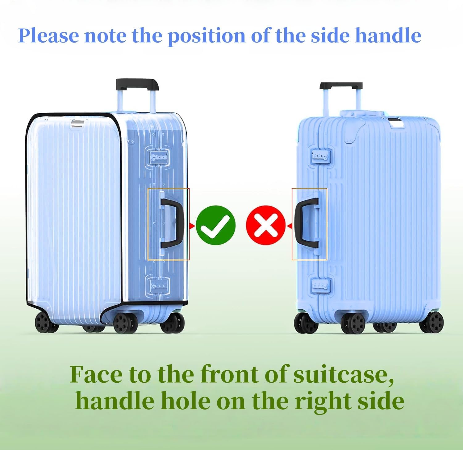 Luggage Cover Clear PVC Suitcase Covers for Luggage Thick Transparent Waterproof Suitcase Protector with Large for 20"/24"/28" inch