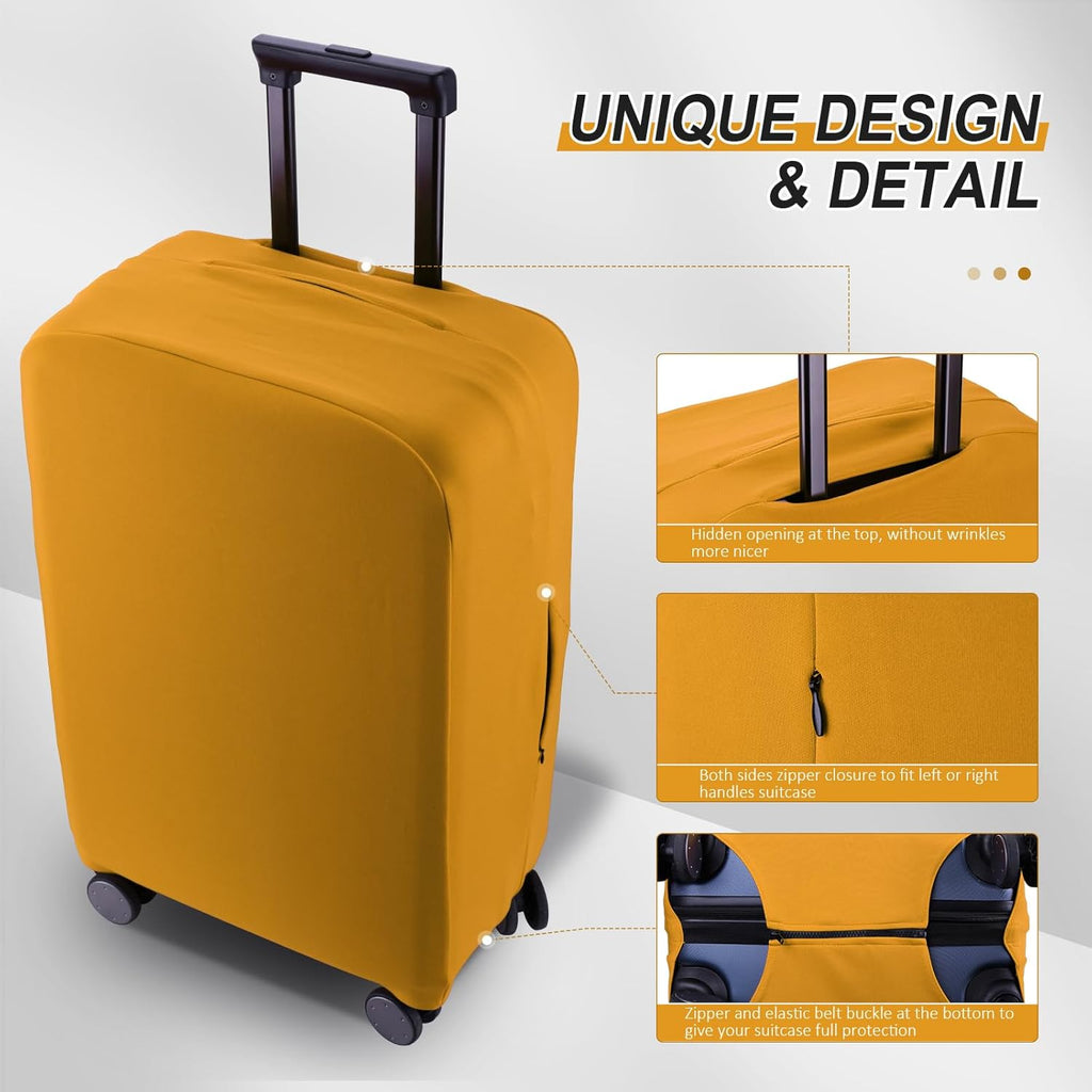 Travel Luggage Cover - Scratch-Resistant Suitcase Protector, Fit 28-29 Inch, Yellow (XL)