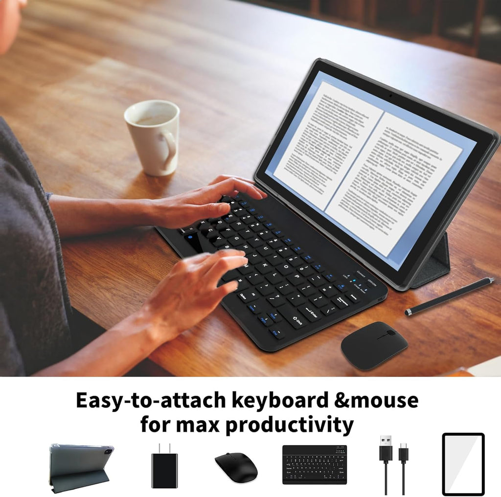 Android 15 Tablet, 12GB+128GB +1TB Expand, Face Unlock, 8000mAh Big Battery+18W Fast Charging, Dual Stereo Speakers, Octa-core CPU, WiFi6, BT5.0,Touchscreen Display, 11inch 2in1 Tablet PC Tableta