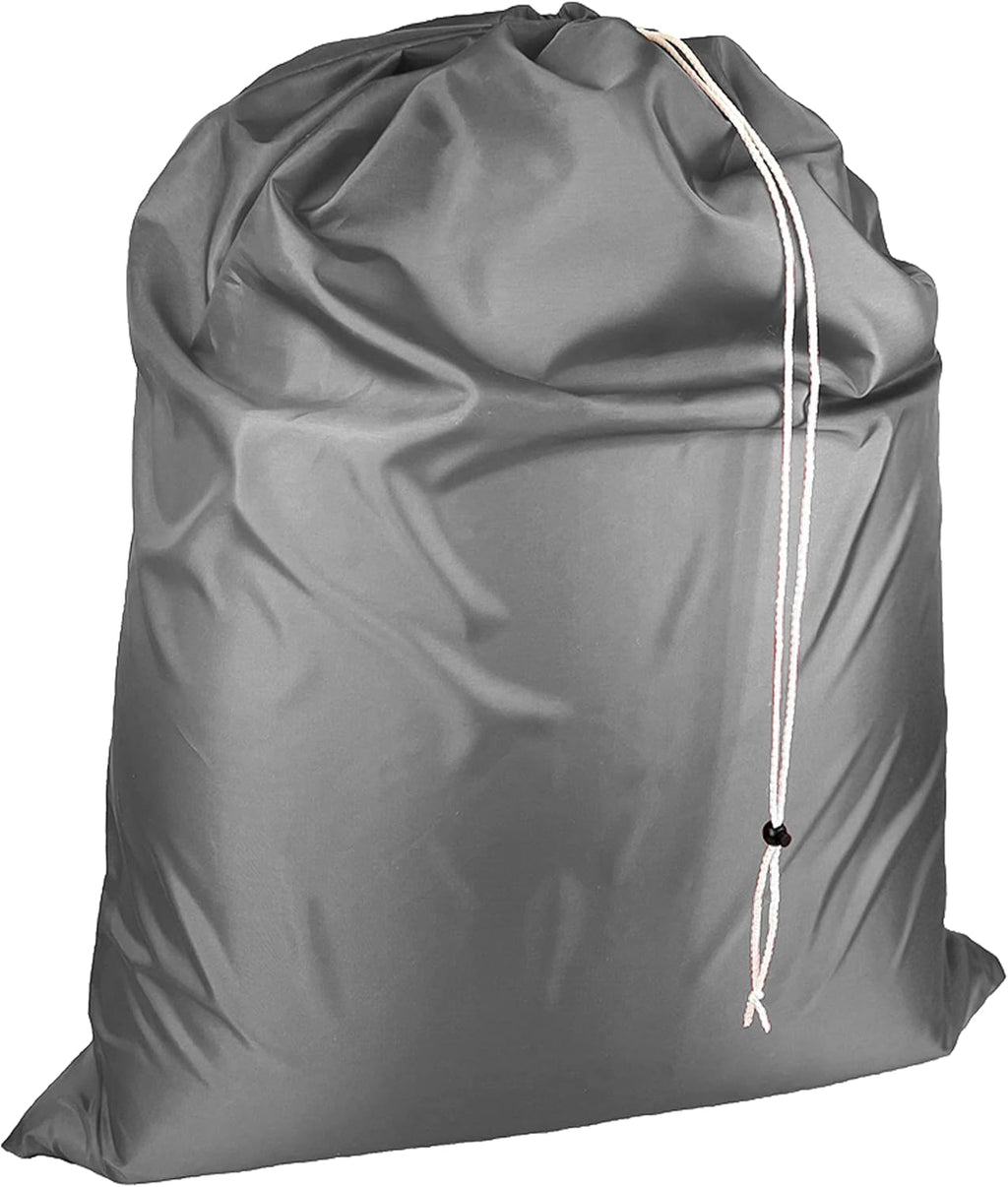 Laundry Bag with Locking Closure Drawstring – Extra Large Heavy Duty 100% Nylon, Large & Foldable Clothes Sack – Lightweight Dirty Laundry Organizer for Travel, Dorm, Gym – L 40" x H 50" (GRAY)
