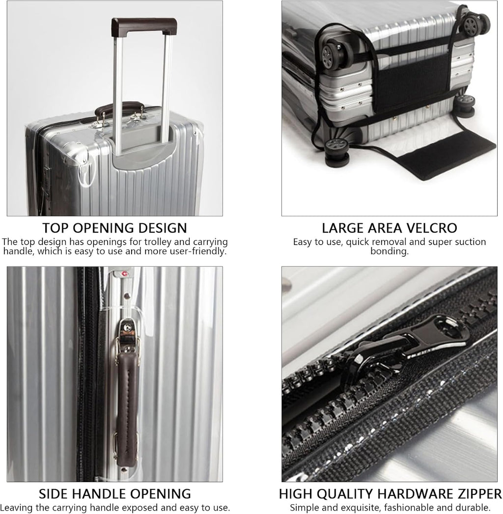 Transparent PVC Suitcase Cover, No Disassembly Required Clear Luggage Protector Suitcase Cover