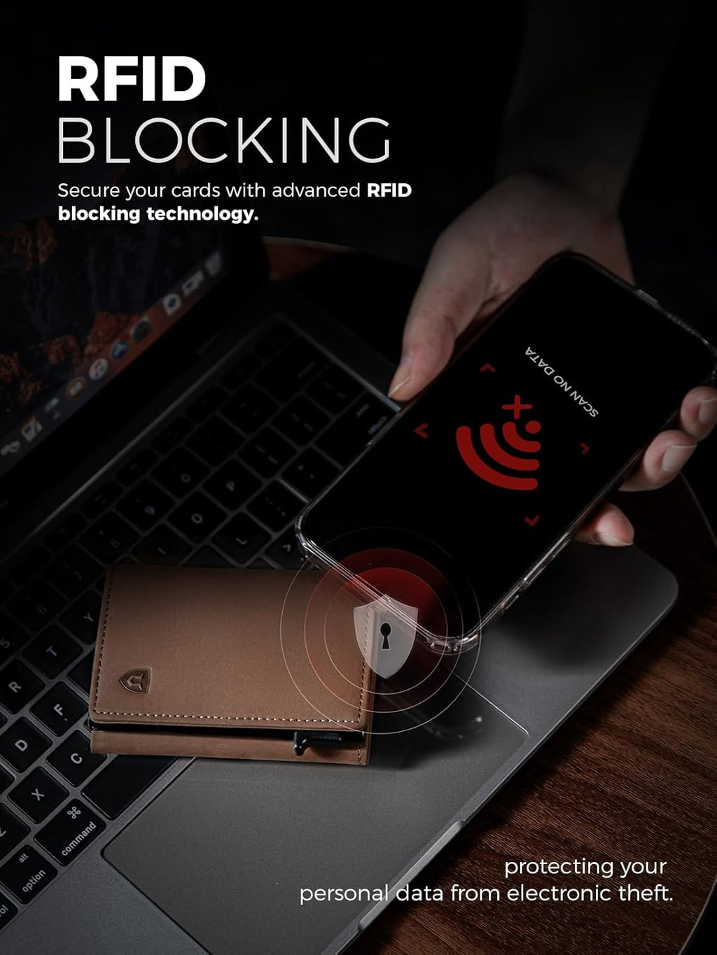 LORZOR Wallet for Men with Metal Card Holder, Pop Up Wallet, Finest Full Grain Leather Trifold Wallet, Smart, Minimalist, RFID Blocking, Front Pocket, ID Window