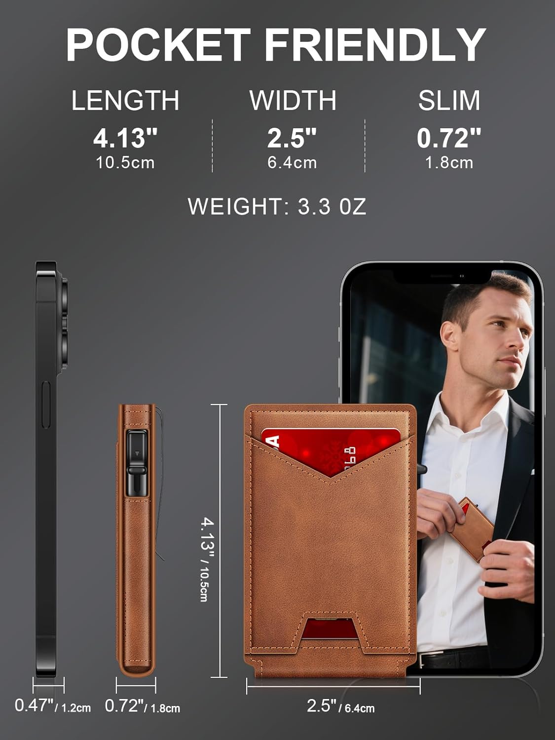 Wallet for Men RFID Wallet with Money Clip, Slim Pop Up Card Holder for 10-12 Cards, Minimalist Smart Credit Card Case with ID Window, Bifold Metal Wallet for Front Pocket, Gifts for Men