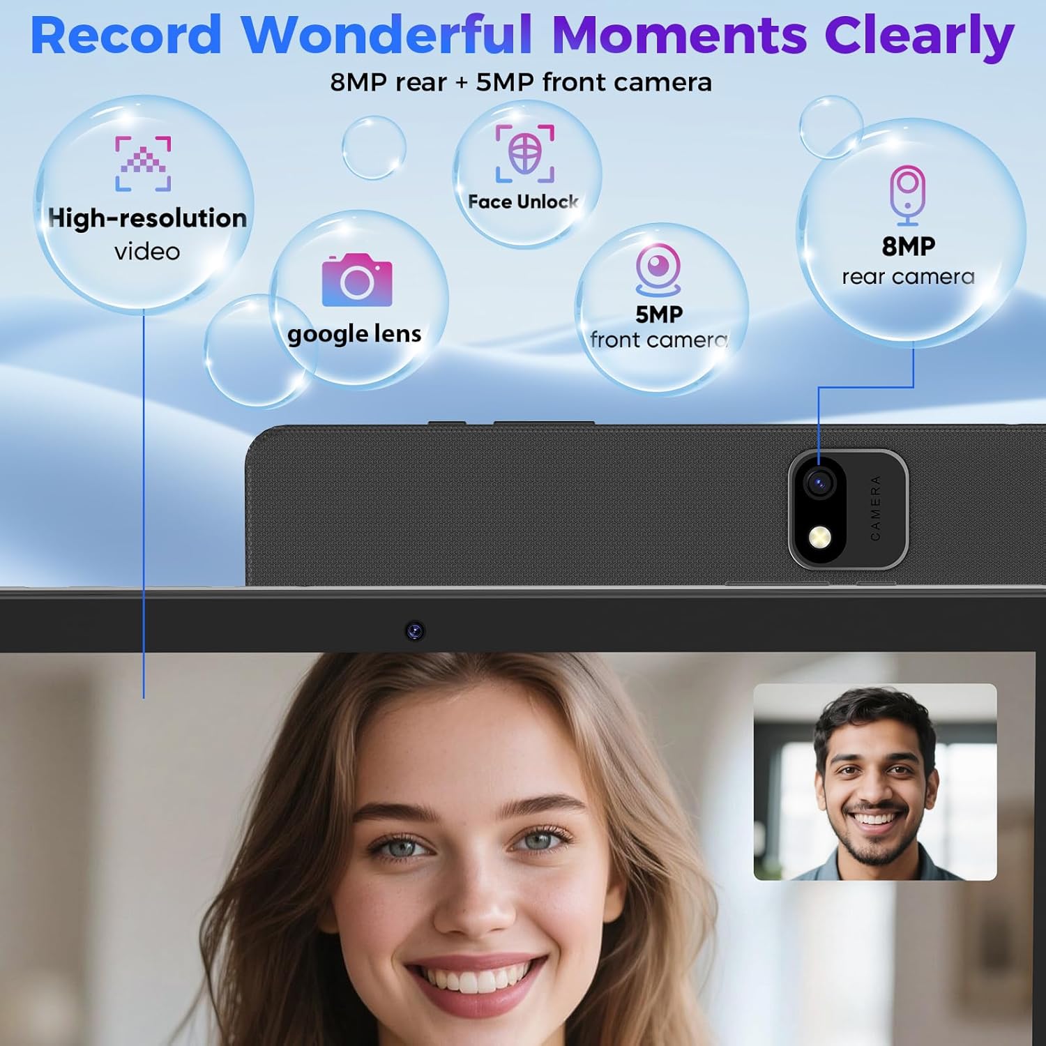 Android Tablet with Keyboard, 26GB RAM, 256GB ROM(1TB Expand), 10.1 inch Android 14 Tablet, 8000mAh Battery, BT 5.0, GMS Certified, 2.4G&5G WiFi, 2 in 1 Tablets with Mouse, Case, Stylus(Green)