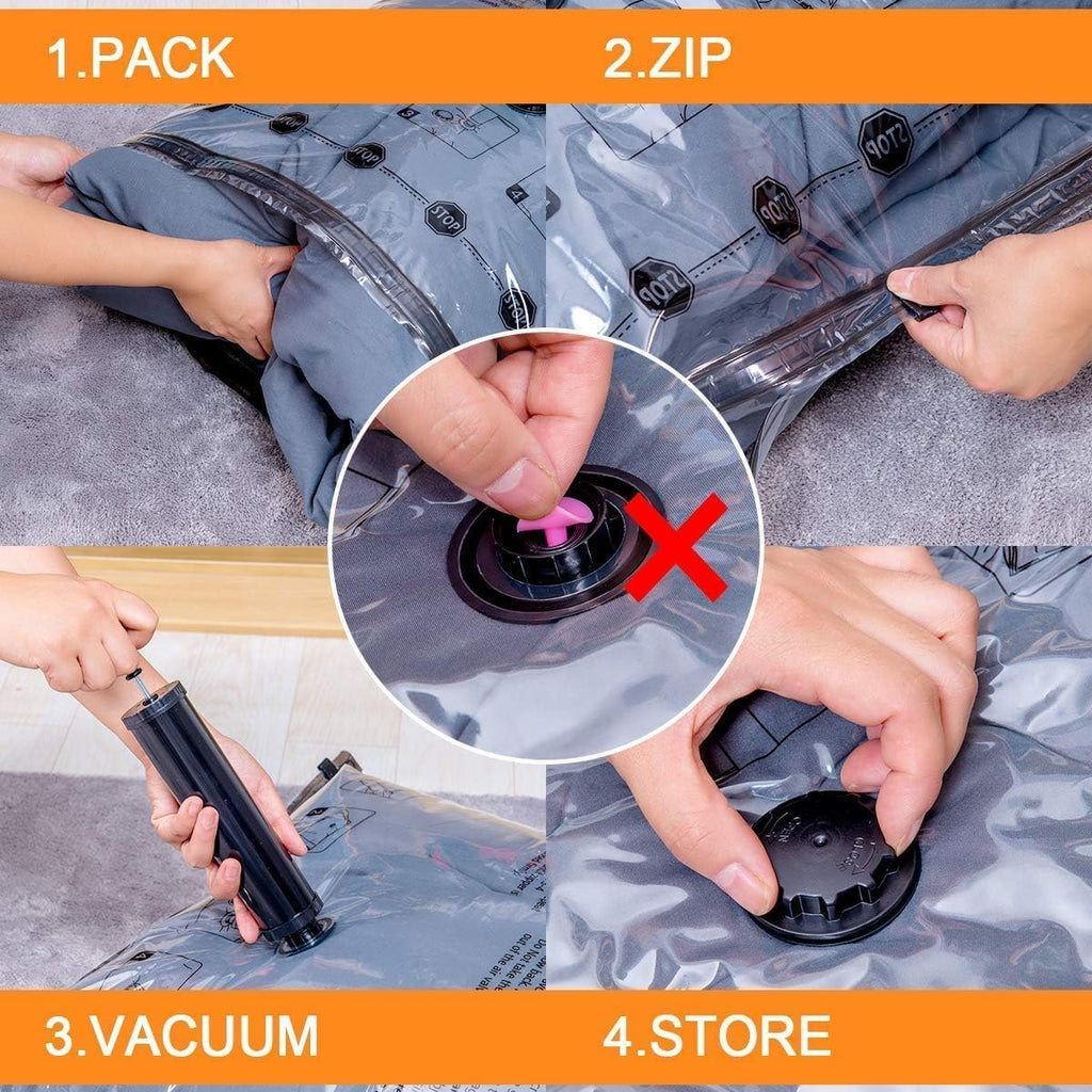 10 Small Vacuum Storage Bags with Electric Pump,Plastic Packaging Bags, Space Saver Bag for Clothes, Mattress, Blanket, Duvets, Pillows, Comforters, Travel