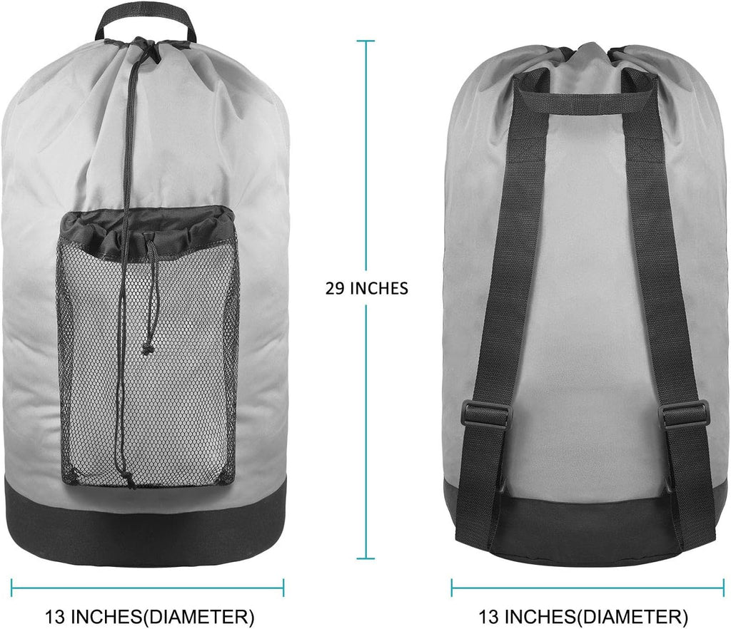 Dalykate Backpack Laundry Bag, Laundry Backpack with Shoulder Straps and Mesh Pocket Durable Nylon Clothes Hamper Bag with Drawstring Closure for College, Travel, Laundromat, Apartment