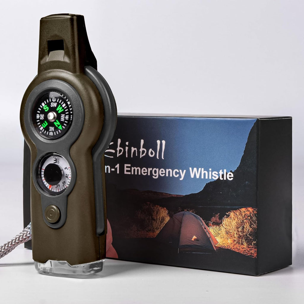 Emergency Survival Function Whistle, Outdoor Multifunctional Tool Safety Whistle with Lanyard, Ideal for Kayaking, Boating, Hiking, Camping, Climbing, Hunting, Fishing, Rescue Signaling
