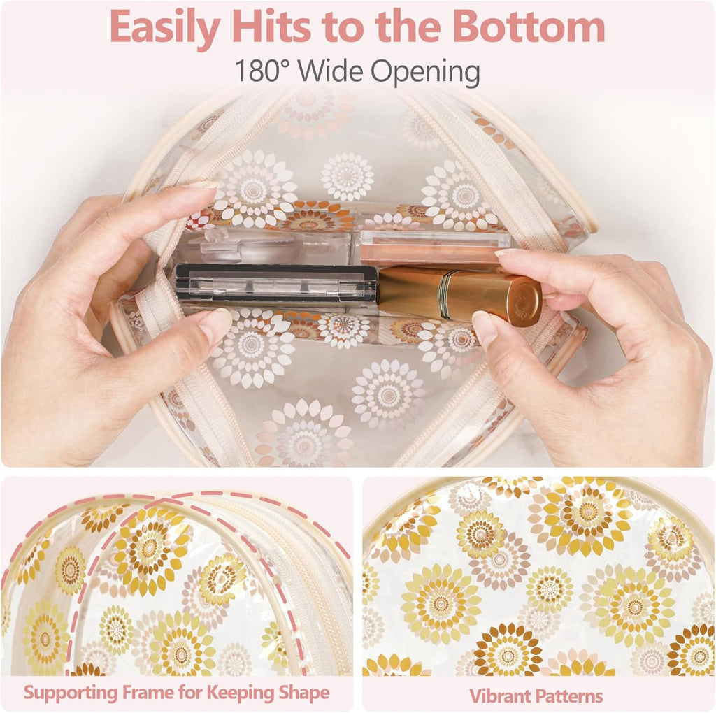 PACKISM TSA Approved Toiletry Bag - Upgrade Color-Edged Clear Makeup Bags, Clear Toiletry Bags For Traveling Fits Various Storage Needs