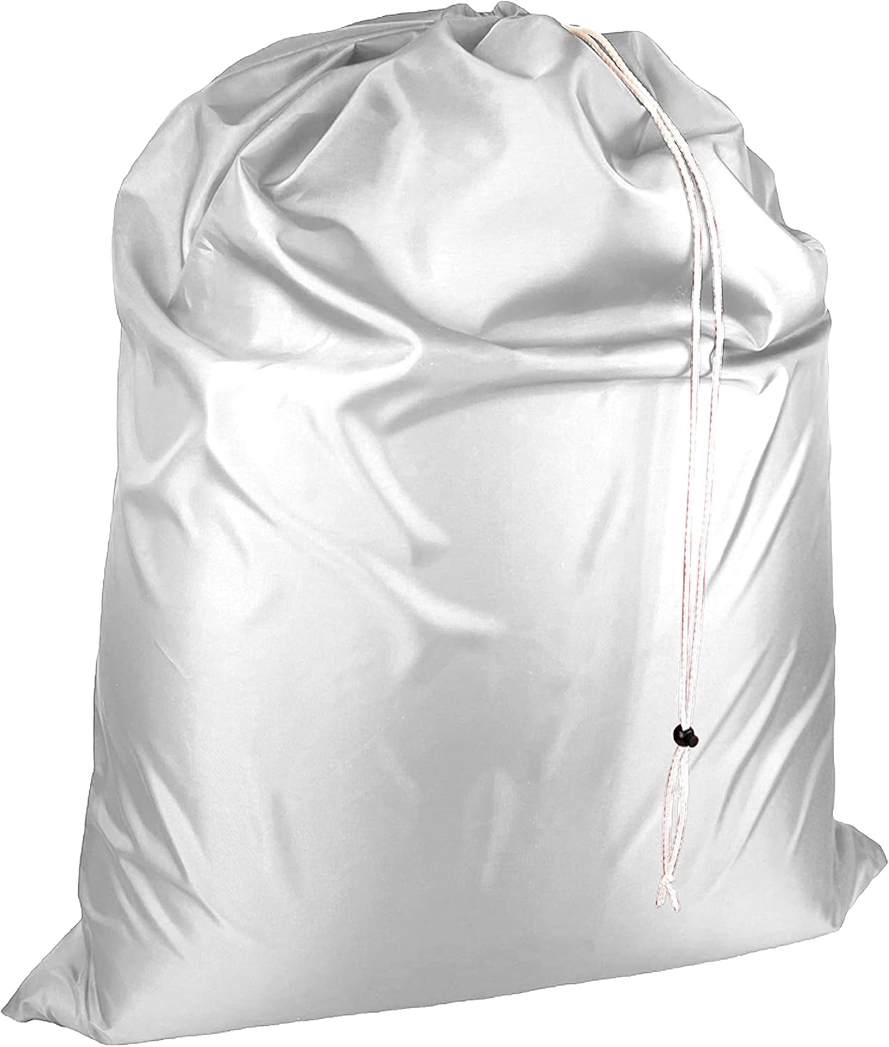 Laundry Bag with Locking Closure Drawstring – Extra Large Heavy Duty 100% Nylon, Large & Foldable Clothes Sack – Lightweight Dirty Laundry Organizer for Travel, Dorm, Gym – L 40" x H 50" (WHITE)