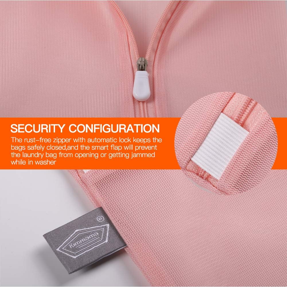 Kimmama Laundry Bag Mesh Wash Bags, Washing Machine Wash Bag, Net Washer Sack with Zipper, Dryer Pouch for Cleaning and Drying Cloths, Garment, Delicates, T-shirt, Underwear, Bra, Pant, Small Toys