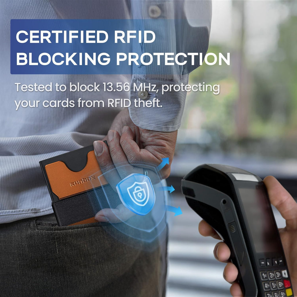 Mens Business Card Holder, Slim Card Wallet for Men and Women, Minimalist RFID Blocking Wallet with Pop-Up Function, Thin Design, Metal Cases Holds 6+6 Cards, Gifts for Men, Men's Accessories