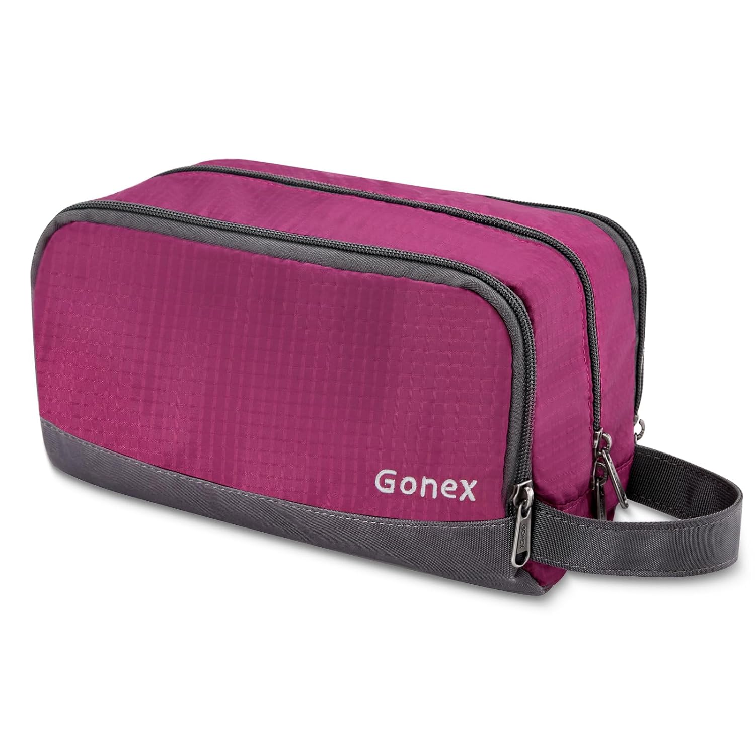 Gonex Travel Toiletry Bag Nylon, Cosmetic Makeup Bag for Women, Dopp Kit Shaving Bag Toiletry Organizer Rose Purple