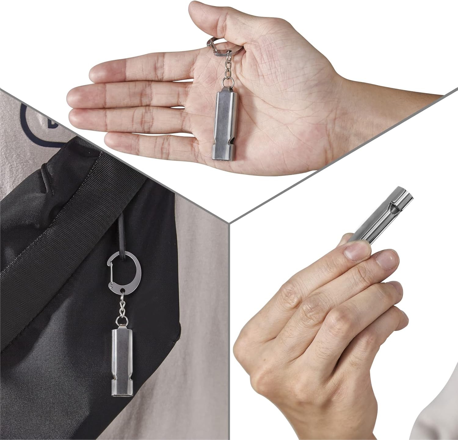 Whistle for Coaches Teachers, Emergency Survival Stainless Steel Whistles 2 Pack with Keychain for Referee Train Hiking Sports Boating Kayak Life Vest Jacket Lifeguard Outdoor Security