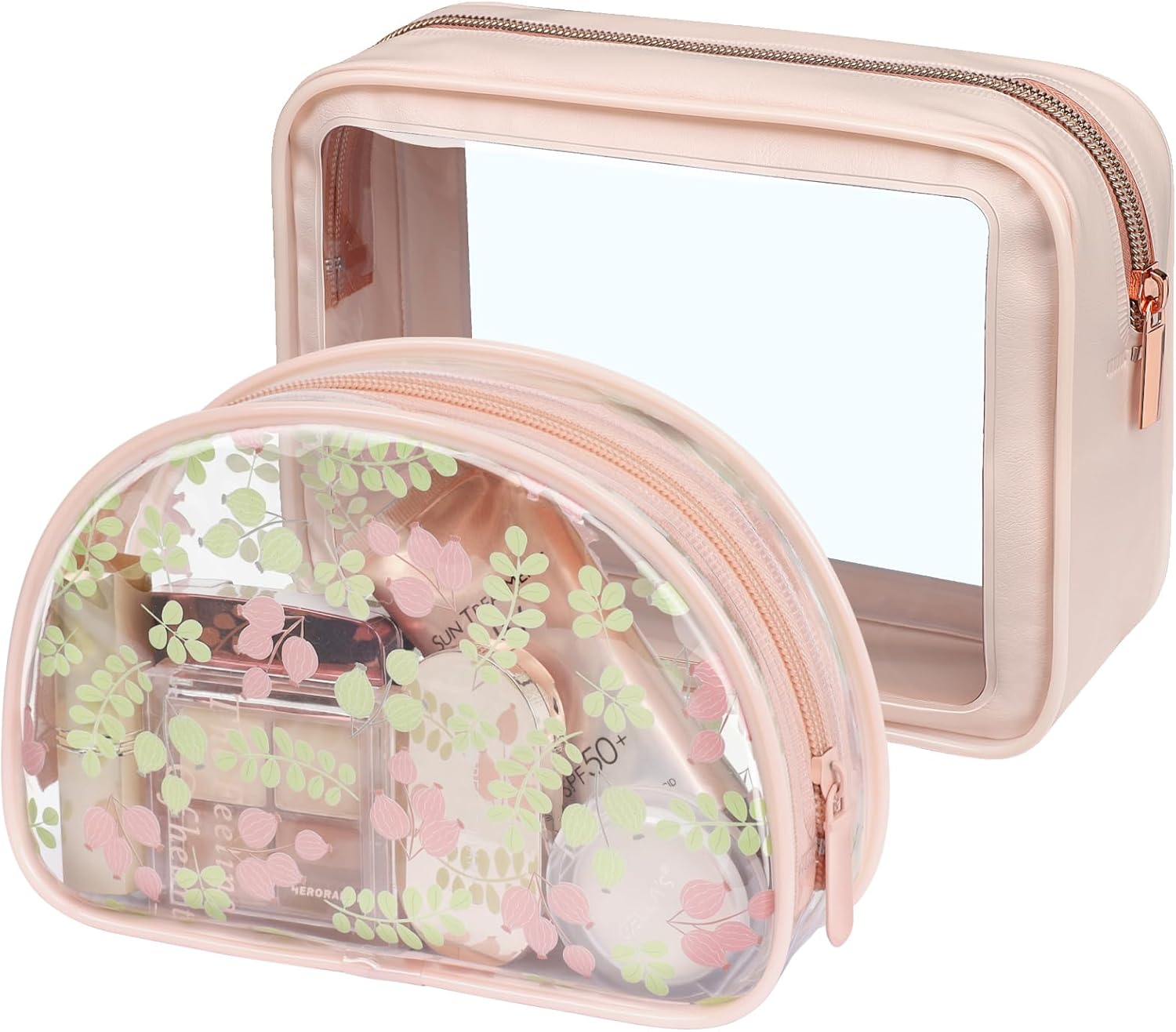 PACKISM TSA Approved Toiletry Bag - Upgrade Color-Edged Clear Makeup Bags, Clear Toiletry Bags For Traveling Fits Various Storage Needs