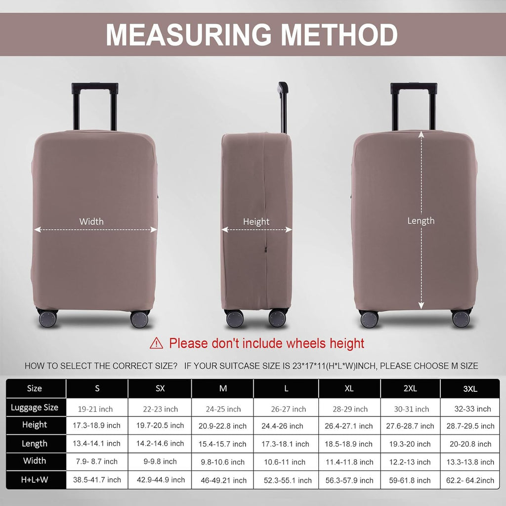 Travel Luggage Cover Suitcase Protector Scratch-Resistant Fit 19-31 Inch Suitcase, Not Included Suitcase (Khaki, XL(28-29 inch))