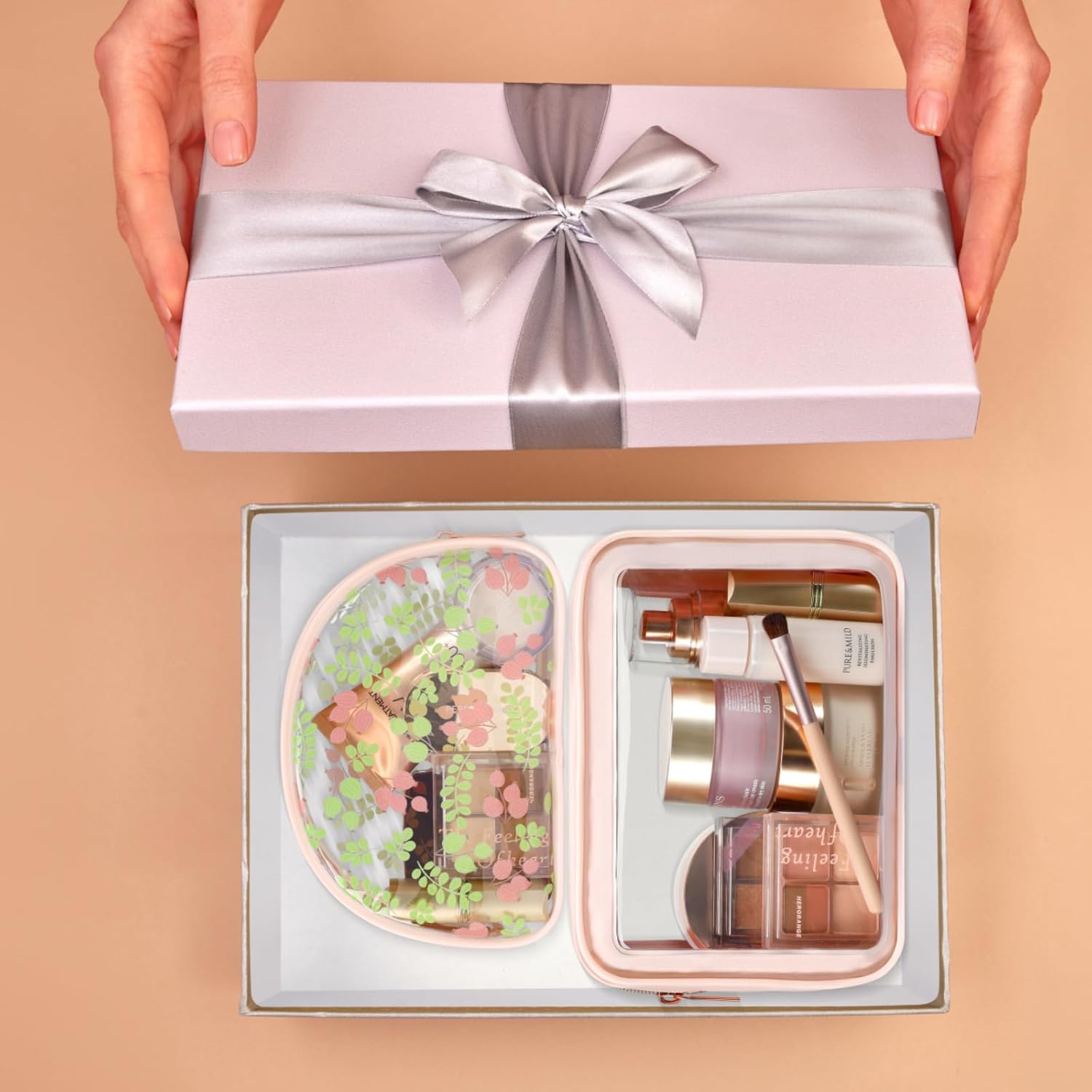 PACKISM TSA Approved Toiletry Bag - Upgrade Color-Edged Clear Makeup Bags, Clear Toiletry Bags For Traveling Fits Various Storage Needs