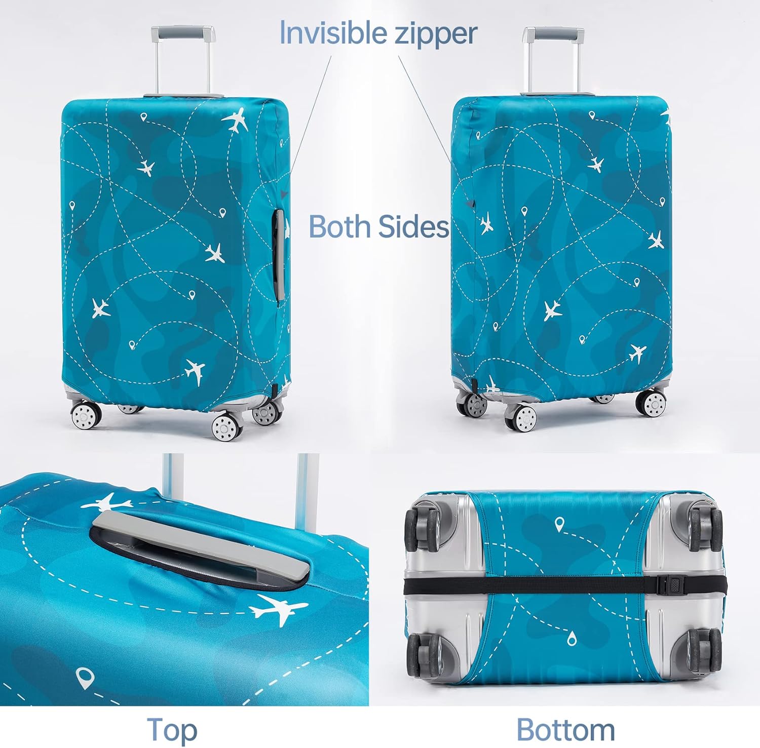Travelkin Luggage Cover Washable Suitcase Cover Suitcase Protector Anti-scratch Suitcase cover Fits 18-32 Inch Luggage(M for 22-25 Inch Luggage)