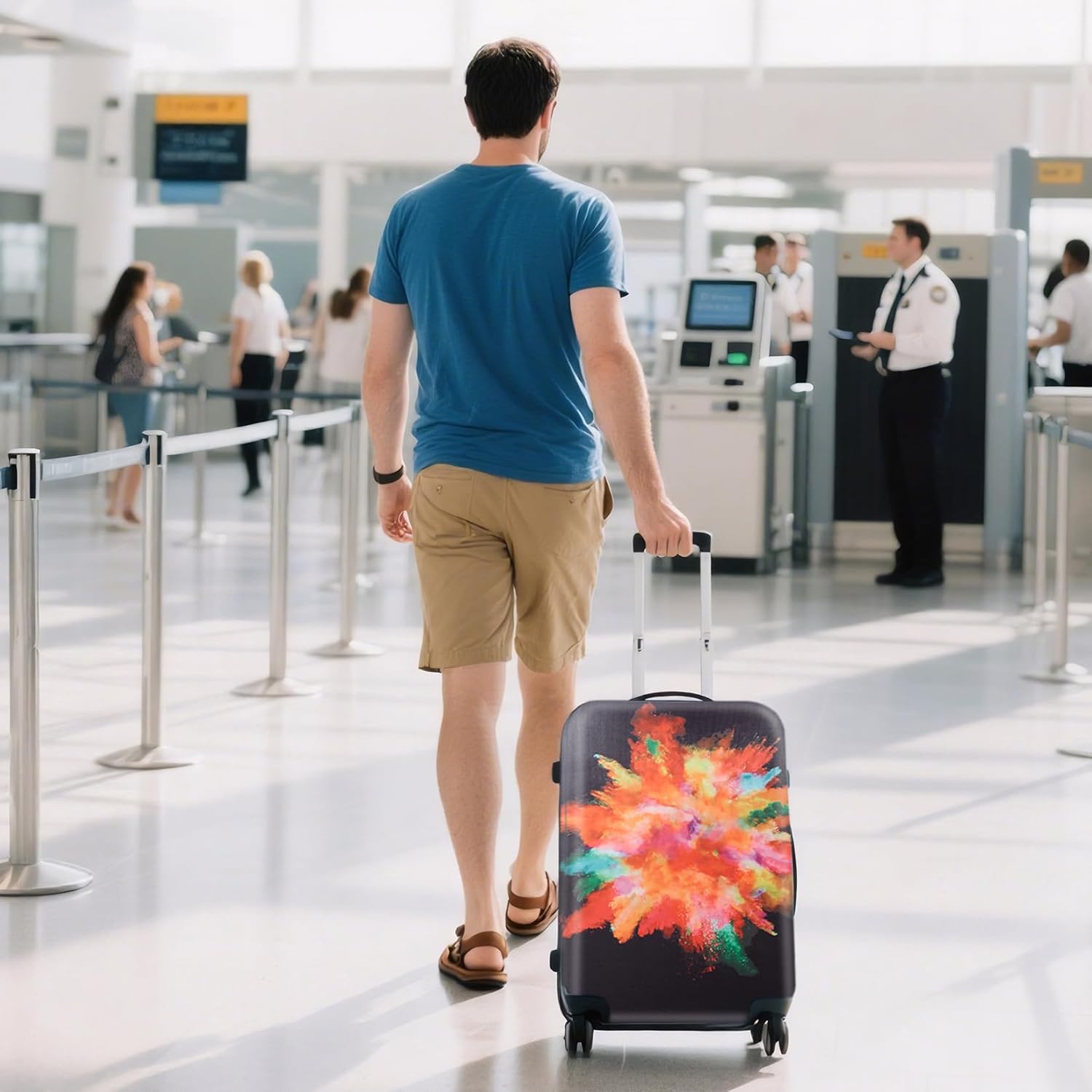 WUJIAONIAO Travel Luggage Cover Baggage Suitcase Protector Fit for 18-32 Inch Luggage (M (for 22-24 inch luggage), Graffiti)