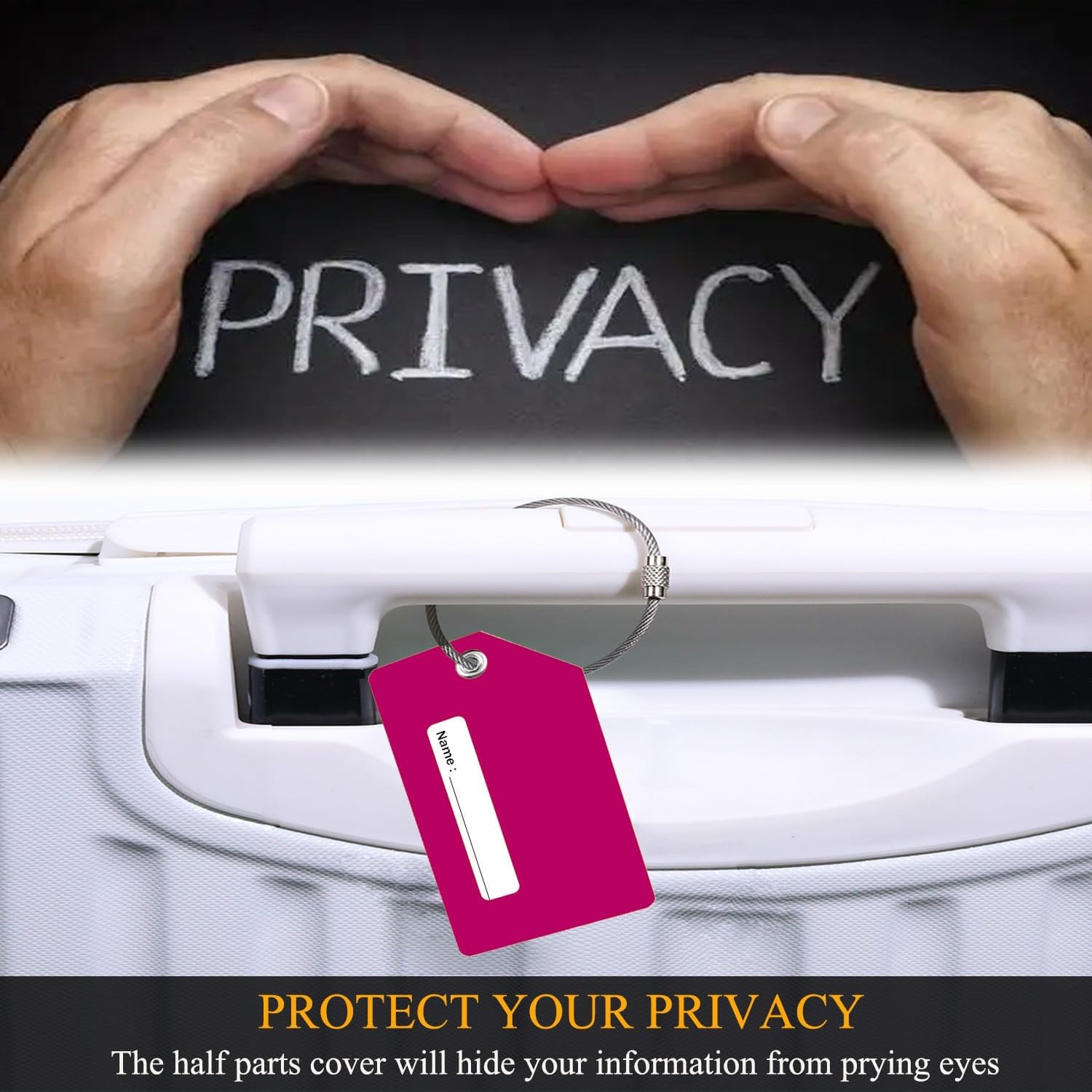 7 Pack Silicone Luggage Tag Travel Suitcase Tags with Name ID Card Perfect to Quickly Spot Baggage Handbag (Colorful)