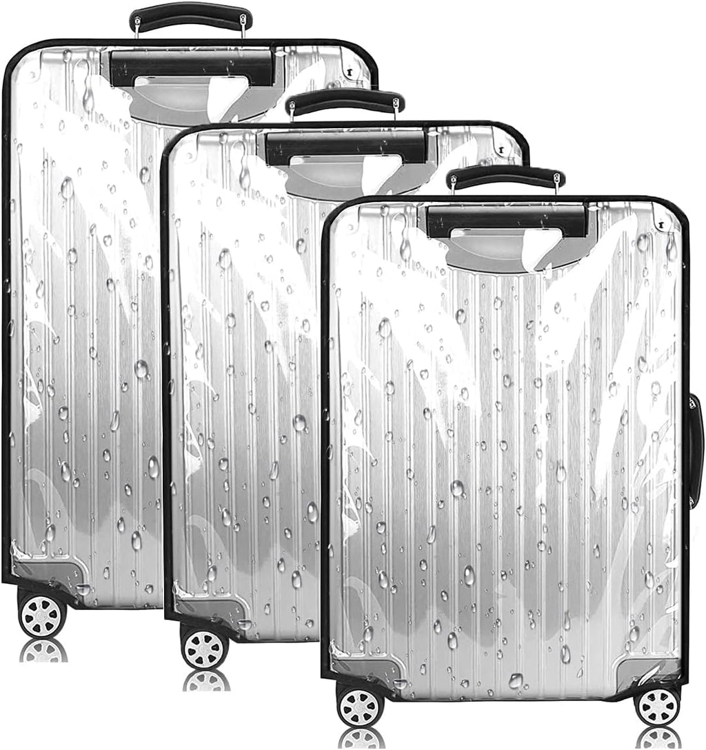 3 PCS PVC Luggage Protector Covers for TSA Approved 20/24/28 Inch Clear Suitcase Cover Protector Transparent Luggage Protective Cover Set