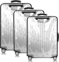 3 PCS PVC Luggage Protector Covers for TSA Approved 20/24/28 Inch Clear Suitcase Cover Protector Transparent Luggage Protective Cover Set