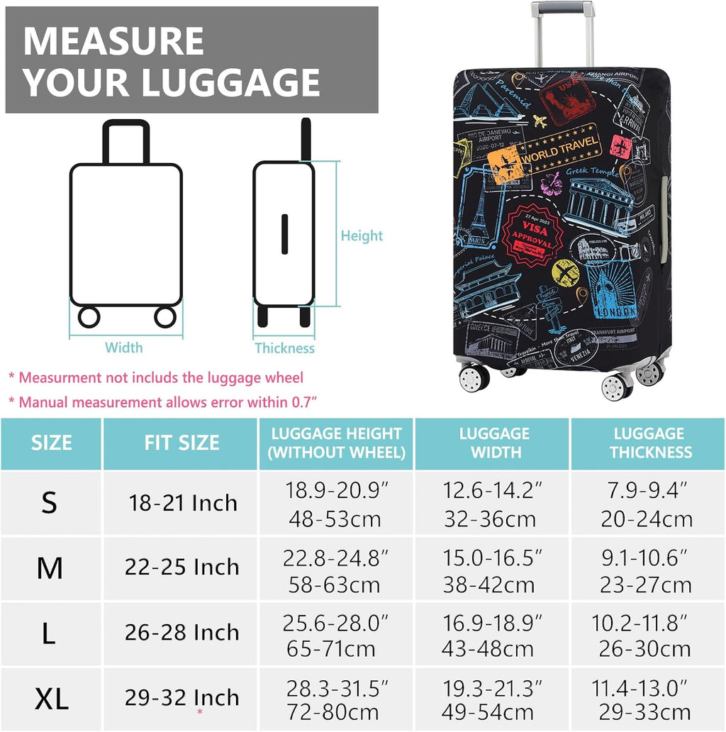 Travelkin Luggage Covers For Suitcase Tsa Approved,Suitcase Cover Protector Fit 18-32 Inch Luggage