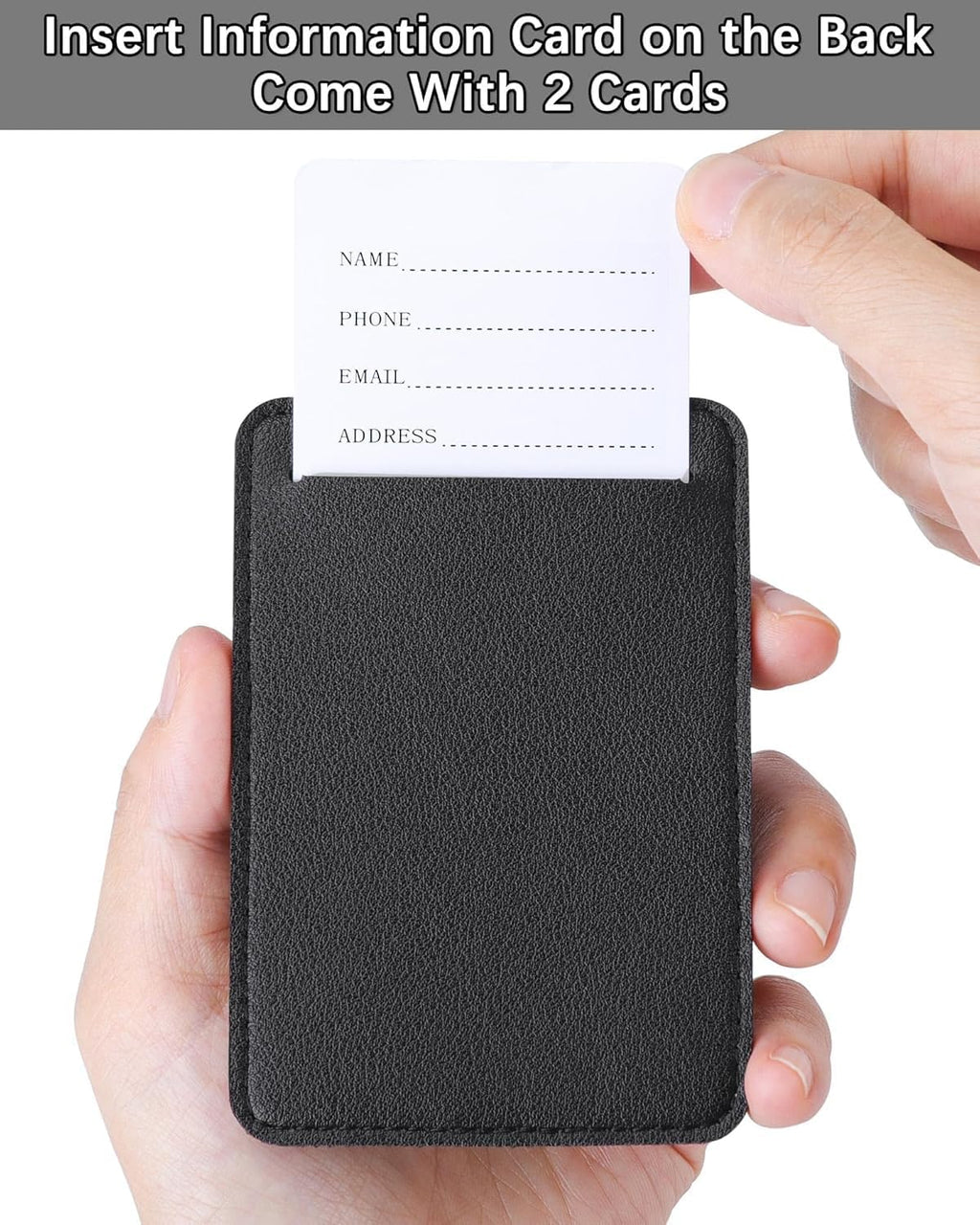 Teskyer Luggage Tags for Suitcases, TSA Approved with Privacy Protection Cover, Premium Faux Leather Bag Tags for Travel - 4 Pack, Black