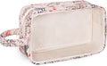 Narwey Clear Toiletry Bags for Traveling Women Men, Clear Travel Bags for Toiletries Makeup Bag Cosmetic Bag with Zipper, Make Up Organizer, Skincare Bag (Beige Flamingo)