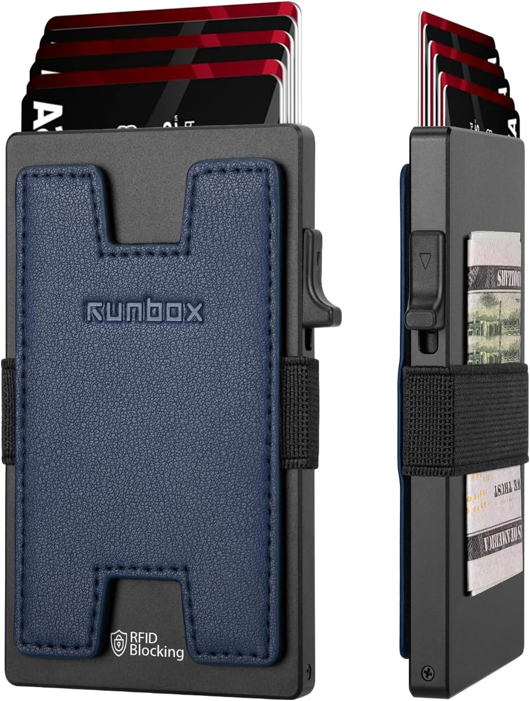 Mens Business Card Holder, Slim Card Wallet for Men and Women, Minimalist RFID Blocking Wallet with Pop-Up Function, Thin Design, Metal Cases Holds 6+6 Cards, Gifts for Men, Men's Accessories