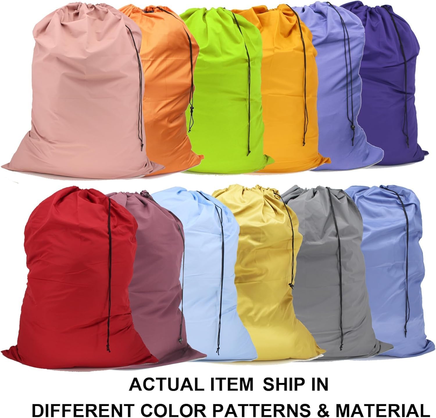 Extra Large Laundry Bag 18Pcs, Varied Colors, Travel Laundry Bags with Drawstring Closure, 30"x40", for college, dorm and apartment dwellers (18Pcs)
