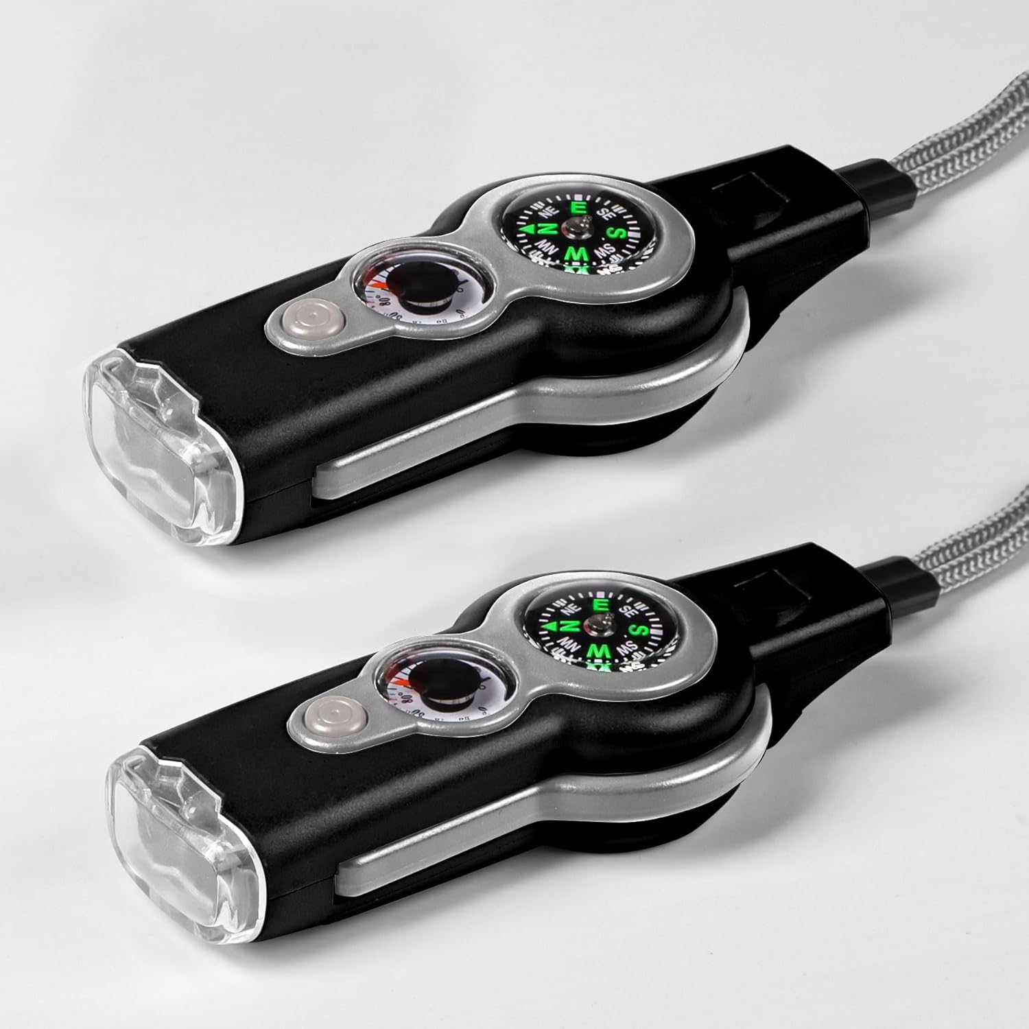 Emergency Survival Function Whistle, Outdoor Multifunctional Tool Safety Whistle with Lanyard, Ideal for Kayaking, Boating, Hiking, Camping, Climbing, Hunting, Fishing, Rescue Signaling