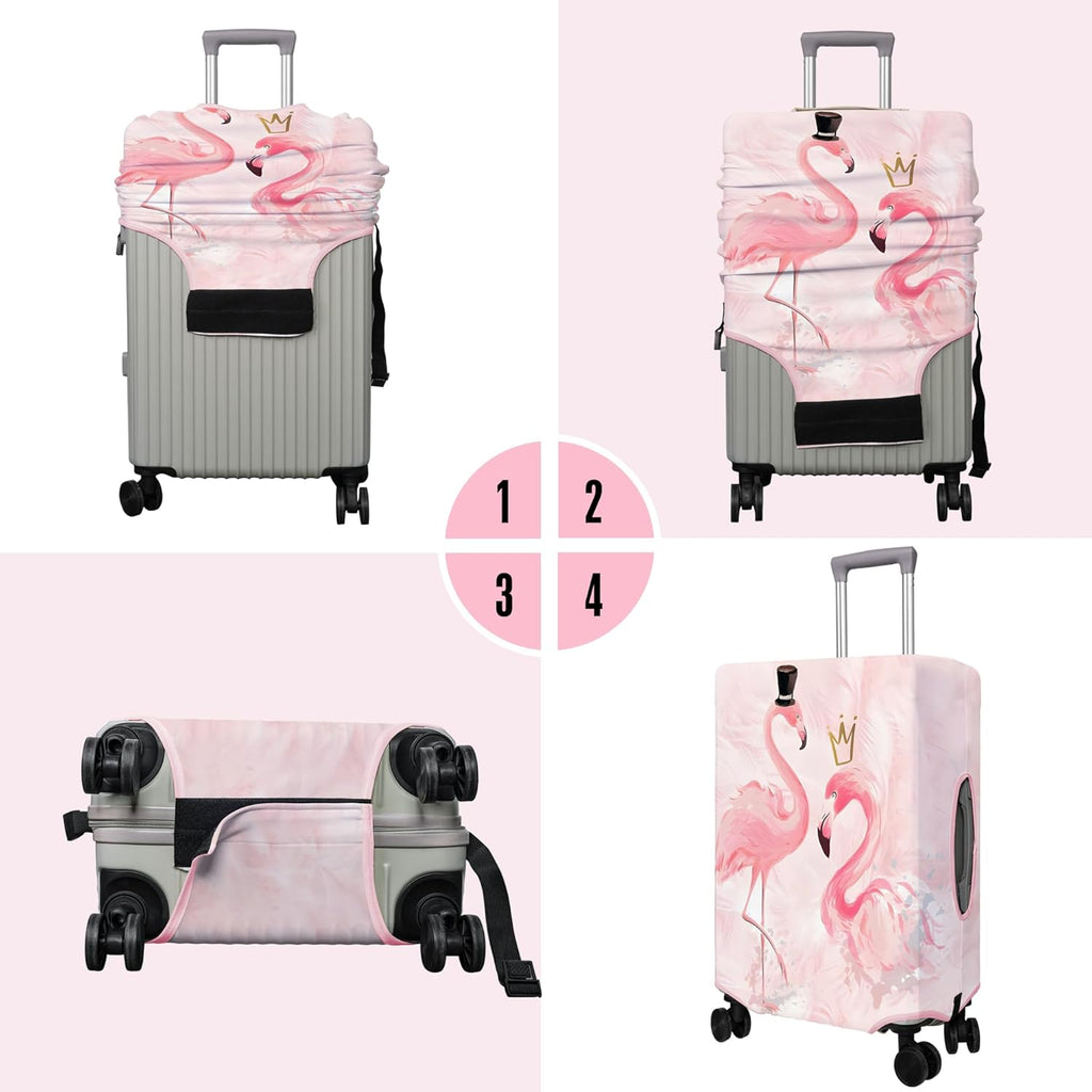 Travel Luggage Cover Suitcase Protector Fits 18-32 Inch Wheel Covers PatternedTravel Related Items Flower Luggage Protector Elastic L
