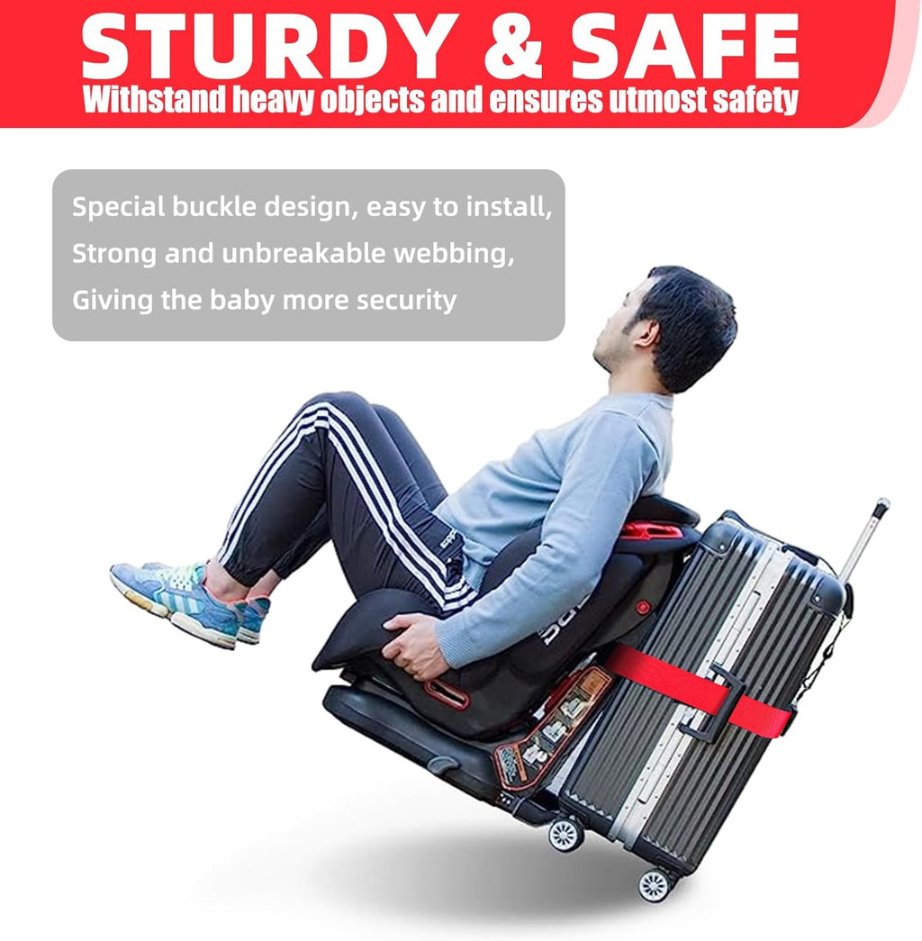 Car Seat Travel Belt to Suitcase,Car Seat Travel Strap to Convert Kid Car Seat and Carry-on Luggage into an Airport Car Seat Stroller,Safe Travel Solution for Transport