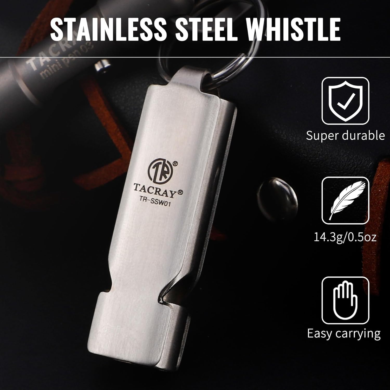 TACRAY Emergency Whistles Lifeguard Safety Whistle with Neck Chain and Keychain for Outdoor Camping Hiking