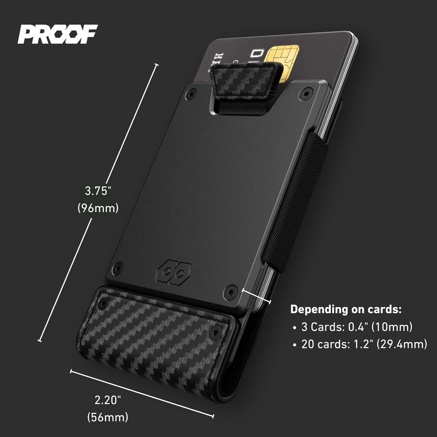 PROOF Wallet | Slim Minimalist Wallets for Men | Leather & Metal | RFID Wallet | Front/Back Pocket | Gift Box | Veteran Owned