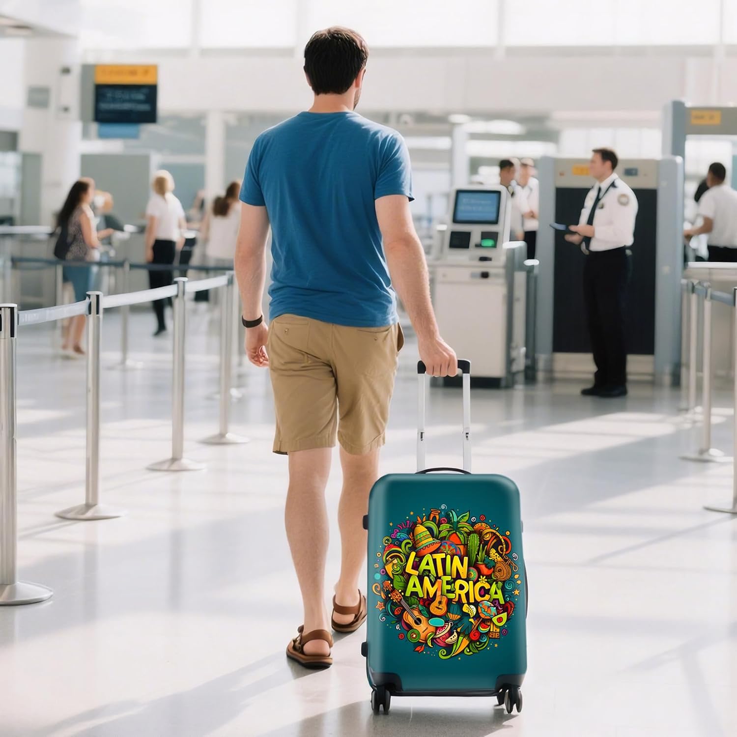 WUJIAONIAO Travel Luggage Cover Baggage Suitcase Cover Protector Skins 18-32 Inch (US-Area, L (for 25-28 inch luggage))