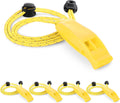 4 Pack Emergency Whistles with Adjustable Reflective Lanyard, Shrill Loud Safety Whistle for Outdoor Survival Hiking Camping Hunting Fishing Kayak Life Vest Jacket Boating Rescue Signaling (Yellow)