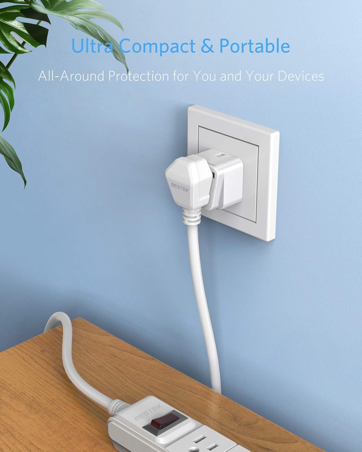 BESTEK Worldwide Travel Plug Adapter Set, Grounded Universal Power Plug Adapter for USA to US, EU, AU, UK, GE, HK and More- 8 Packs