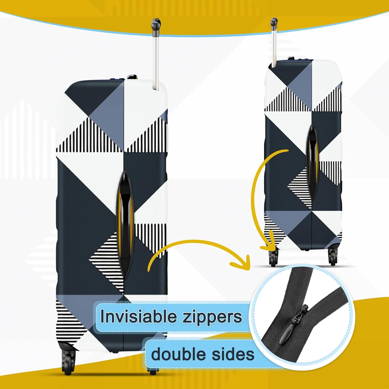 30 Inch PVC Luggage Protector Covers for TSA Approved Clear Suitcase Cover Protector Transparent Luggage Protective Cover Set (Triangle, Suitable for 30"-31")