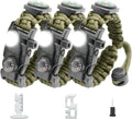 20 in 1 Survival Paracord Bracelet Adjustable Gear Kit with SOS LED Light, Fire Starter, Bigger Compass, Survival Whistle, Perfect for Camping, Hiking, Fishing