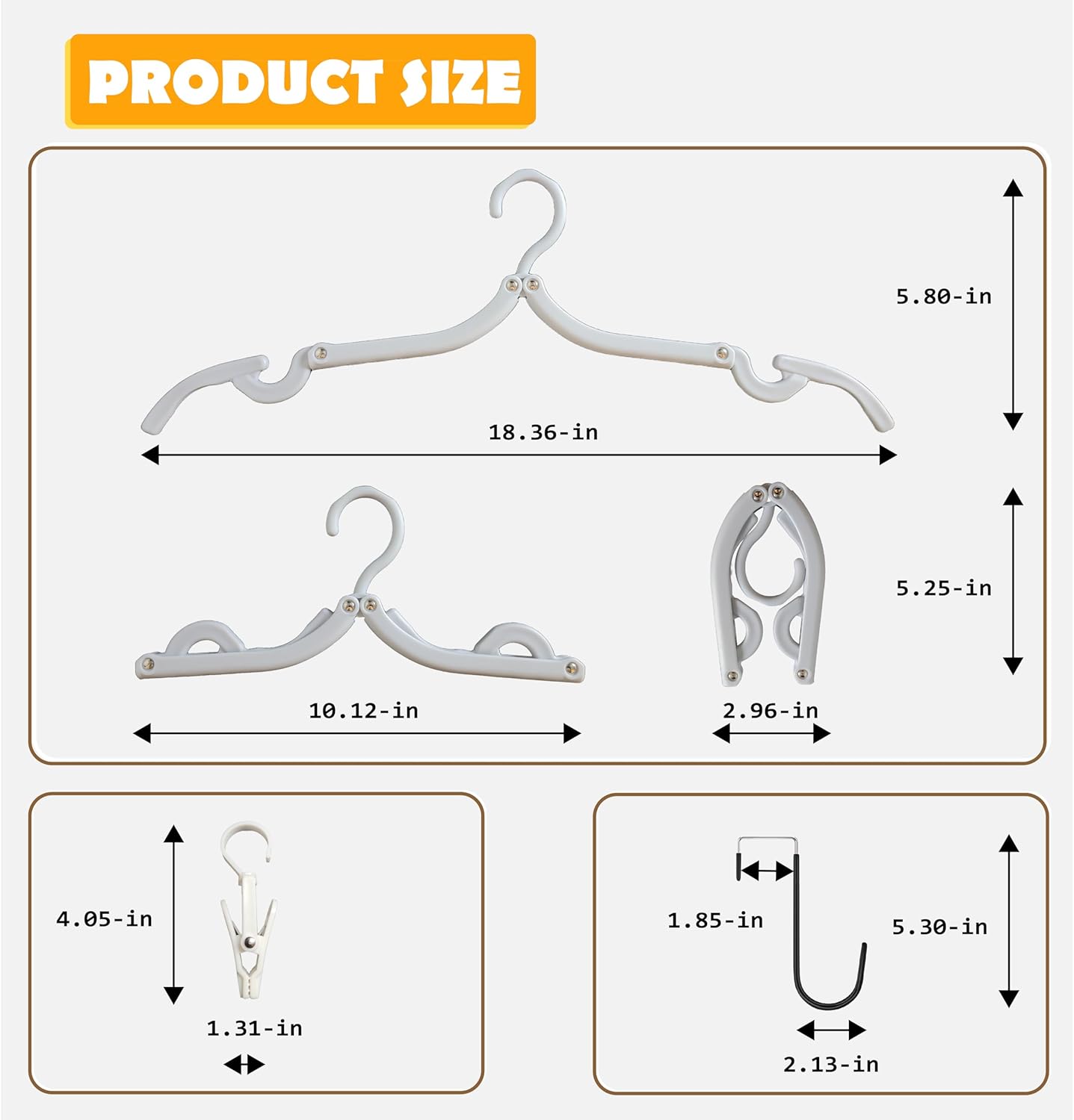 Over The Door Hooks Hanger,Foldable Portable Folding Hangers,Hanging Rack,Clips,Essentials for Cruise,Vacation,Camping,RV,Road Trip,Hotel,Business Travel, Student Apartment(White Box)
