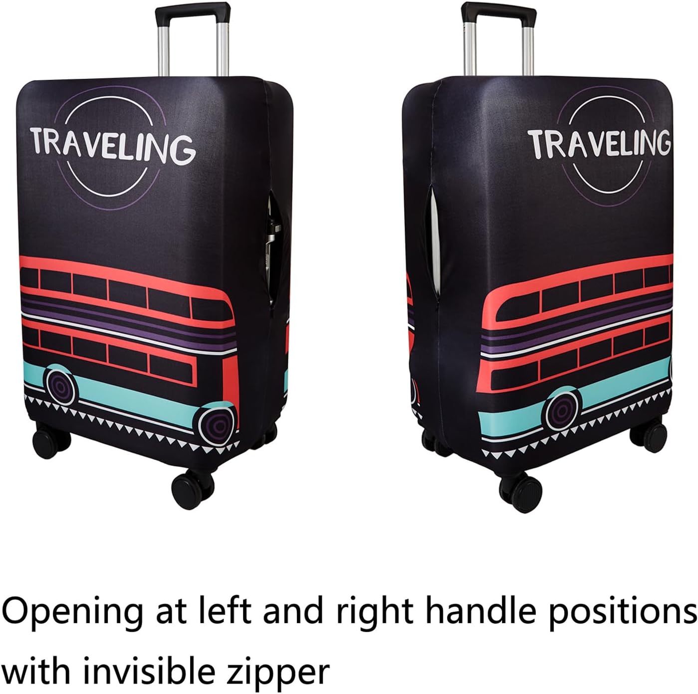 WUJIAONIAO Travel Luggage Cover Baggage Suitcase Protector Fit for 18-32 Inch Luggage (M (for 22-24 inch luggage), TRAVELING)