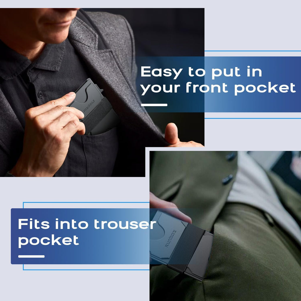 Mens Business Card Holder, Slim Card Wallet for Men and Women, Minimalist RFID Blocking Wallet with Pop-Up Function, Thin Design, Metal Cases Holds 6+6 Cards, Gifts for Men, Men's Accessories