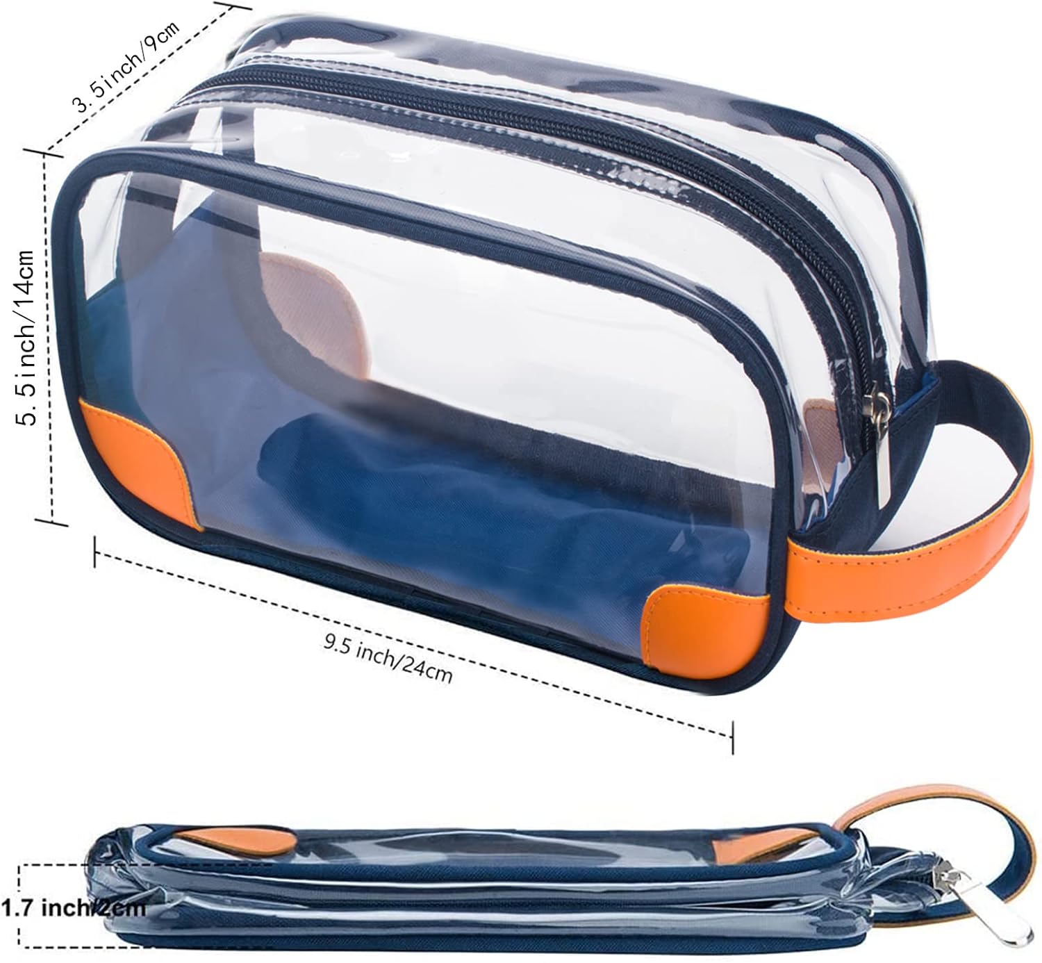 Lermende Toiletry Bag, Clear Shaving Dopp Kit for Men Travel Toiletry Bag with Hand Strap Unisex Bathroom Toiletries Organiser