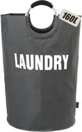 DOKEHOM 160L XX-Large Laundry Basket (7 Colors), Collapsible Laundry Bag, Foldable Laundry Hamper, Folding Washing Bin (Dark Grey, XXL)