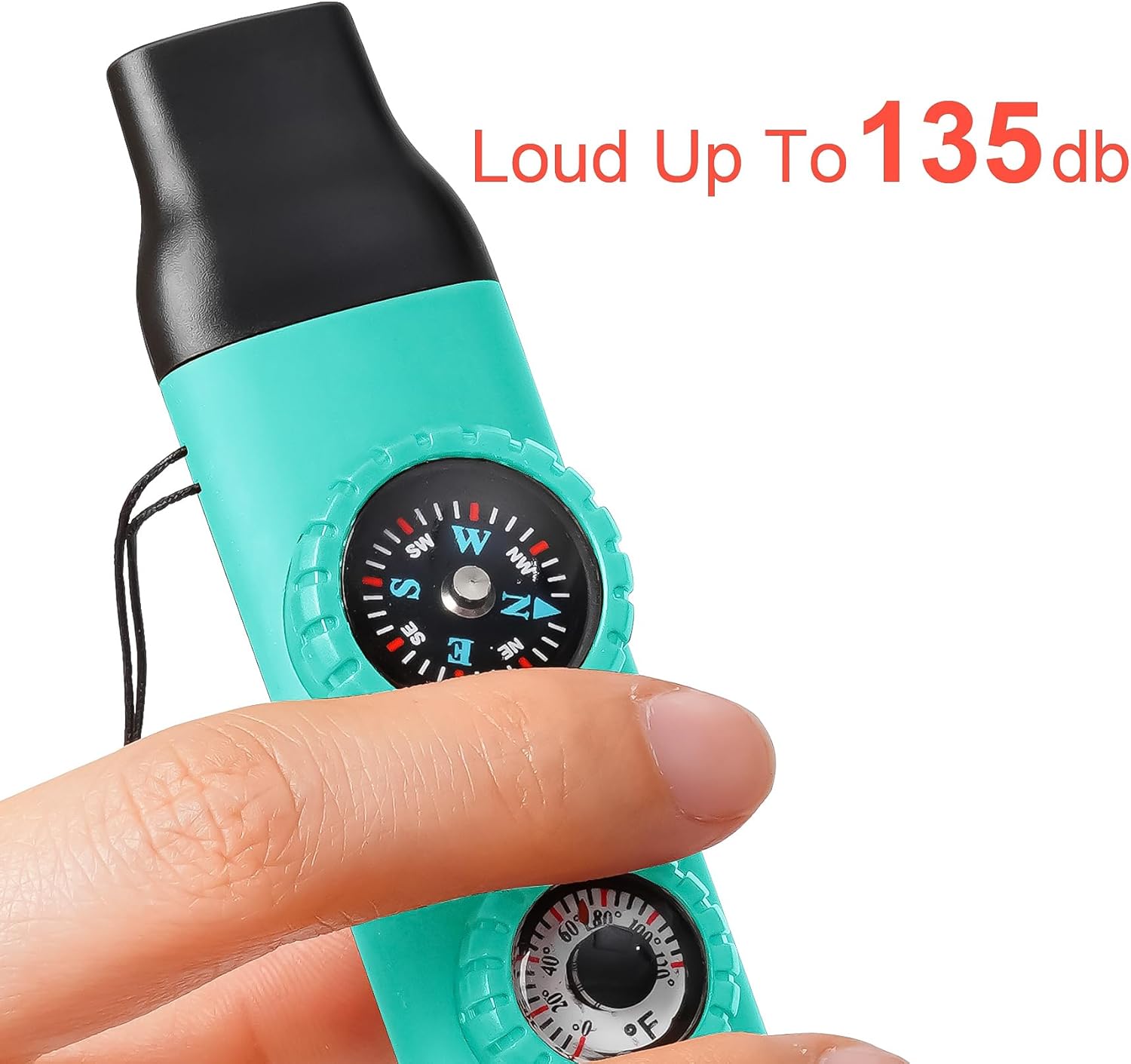 Emergency Survival Safety Whistle，Whistle for Kids with Lanyard,Compass,Thermometer,Ideal for Kayaking, Boating, Hiking, Camping, Climbing
