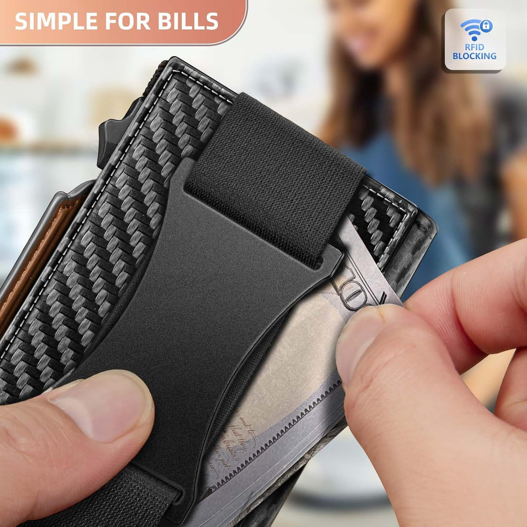 BULLIANT Men Wallet Gift Boxed,Slim Front Pocket Wallet Money Clip Card Holder 3.8"x2.7",Pop-up Access