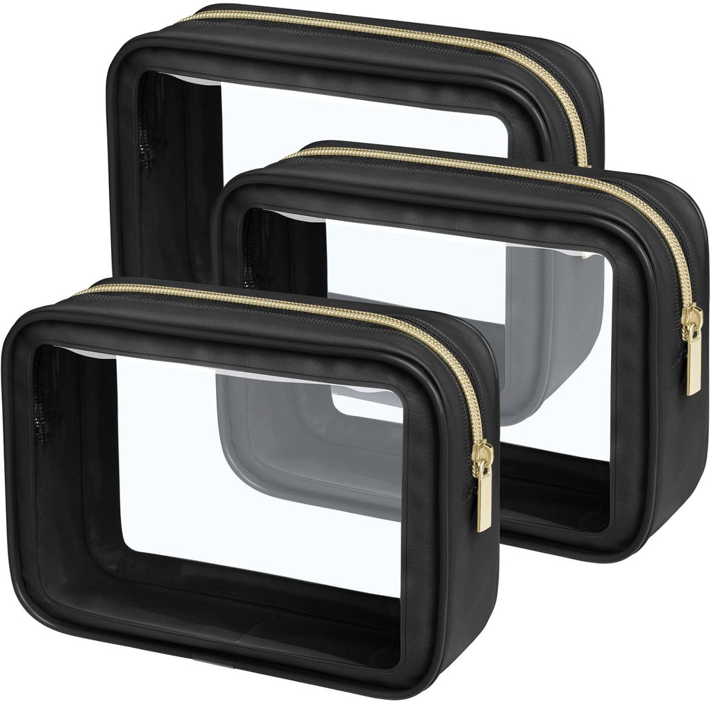 PACKISM TSA Approved Toiletry Bag - Upgrade Color-Edged Clear Makeup Bags, Clear Toiletry Bags For Traveling Fits Various Storage Needs